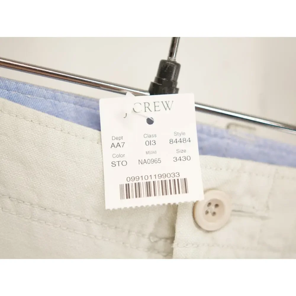 JCrew Men's 34x30 Stone Linen Blend Broken-In Bootcut Pants Chinos NWT
